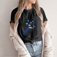 thumbnail image 2 of NAMTYQX Womens Tshirts Cotton Loose Fit Print Trendy Oversized Short Sleeve Crewneck Grafisches Cool Loose Stretch Womens Tops Casual Black Size S, 2 of 5