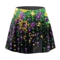 thumbnail image 6 of Glitter Skirt for Women Sparkly Sequin Print Casual Elastic Waist Double Layer Athletic Mini Skirt Pink L, 6 of 6