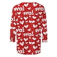 thumbnail image 4 of Womens Valentines Day Shirt Plus Size Crew Neck Cute Heart Graphic Tee Tops Fashion Funny Love 3/4 Sleeve Pullover Loose Casual Valentine Outfits 2026, 4 of 6