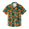 thumbnail image 5 of QHRMKOG Mens Beach Shirts Relaxed Fit Tropical Print Short Sleeve Hawaiian Shirts Breathable Holiday Button Down Beach Shirt Summer Casual Top Orange 3XL, 5 of 6