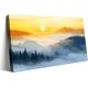 thumbnail image 1 of Sunset foggy forest mountain landscape painting, room painting, artistic work, home decoration, wall fabric painting, 1 of 8
