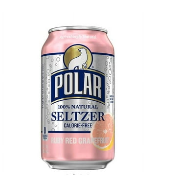 Polar Seltzer Water Ruby Red Grapefruit, 12 fl oz cans, 24 pack