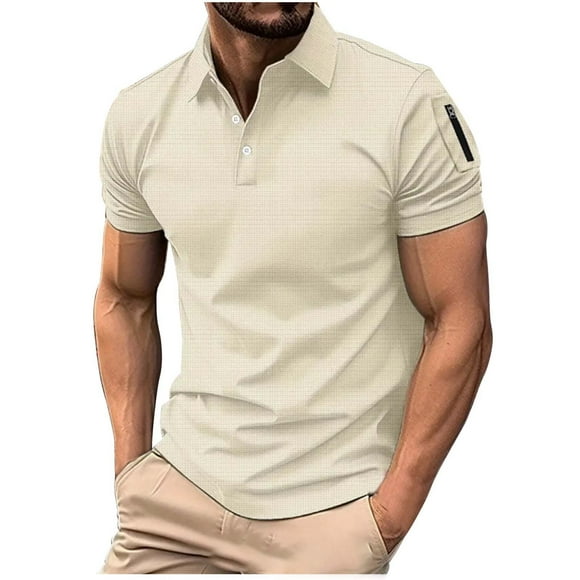 FhsagQ Men's Shirts Men Shirts Tops Blue Men'S Casual Knit Geometric Texture Short Sleeve Shirt Fashion Solid Lightweight Top Comfortable Shirts for Men Tops Super Fit Men Shirts Cotton Khaki S