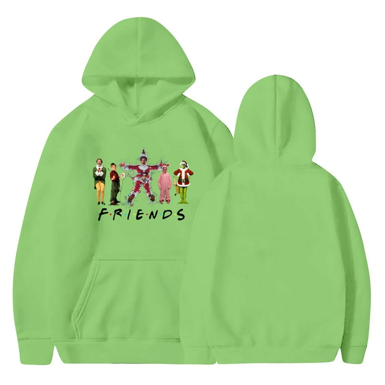 Hanas Friends TV Show Merchandise Friends Sweatshirt Fashion Women S Casual Printed Long Sleeve Pullover Hooded Tops Green XL