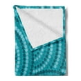 thumbnail image 2 of Teal Soft Flannel Fleece Blanket, Abstract Aboriginal Tradition Dot Painting Australian Indigenous Folk Artwork Circle Shapes, Cozy Plush for Indoor and Outdoor Use, 70" x 90", Teal, by Ambesonne, 2 of 5