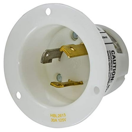 hubbell hbl2615 ac flanged inlet nema l5-30 male white