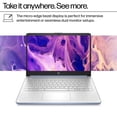 thumbnail image 6 of HP 14" Ultra Thin 2026 Laptop with Copilot, Intel Quad-Core N150, 8GB RAM, 256GB(128GB eMMC+128GB SD Card), Windows 11 Pro,1 Year Office 365, Lightweight Blue Notebook for Work and School, 6 of 9