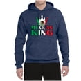 thumbnail image 2 of Wild Bobby Mexican King Latin Pride Unisex Graphic Hoodie Sweatshirt, Vintage Heather Navy, 3X-Large, 2 of 5
