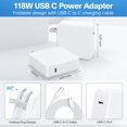 thumbnail image 2 of Mac Book Pro Charger - 118W USB C Charger Fast Charger Compatible with USB C Port MacBook pro/Air, ipad Pro, Samsung Galaxy and All USB C Device, Include Charge Cable, 2 of 6
