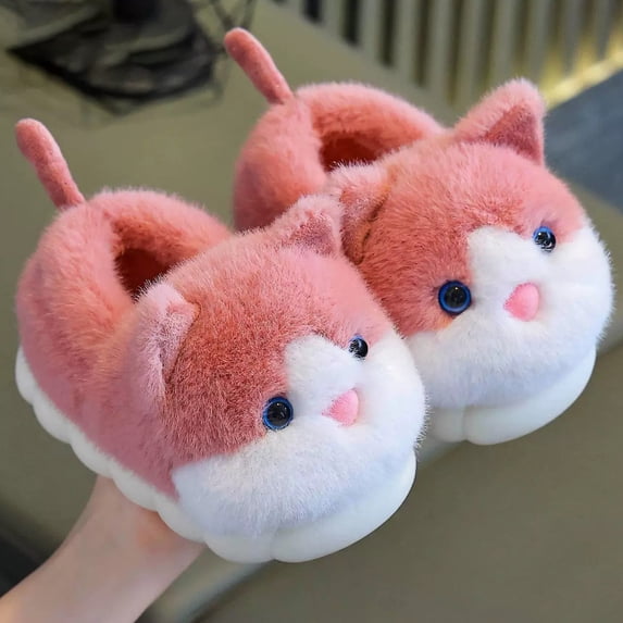 SUYIDA Adorable Cartoon Slippers For Girls Cozy Winter Indoor Footwear Soft Warm Toddler Kids Home Shoes