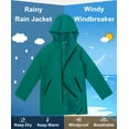 thumbnail image 4 of SOLOCOTE Boys Rain Jacket Lightweight Waterproof Raincoat Hooded Cotton Lined Long Windbreaker, 4 of 8
