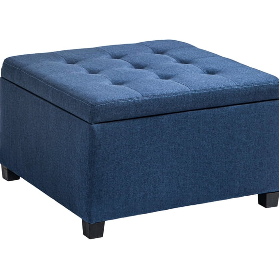 Vintage Style, Soft Upholstery - Storage Ottoman for Living Room, Bedroom with Ample Space