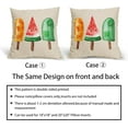 thumbnail image 5 of Summer Ice Cream Popsicle Pillow Covers 18X18 Inch Watercolor Orange Watermelon Kiwi Fruits Decorative Pillow Cases Set of 2 Seasonal Throw Pillows Farmhouse Home Decor for Couch Cushion Outdoor, 5 of 6