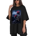 thumbnail image 4 of Plus Size Shirt for Women Black Tops for Women Short Sleeves Shirt for Women Roses T Shirt Crewneck Shirt for Women XL, 4 of 5