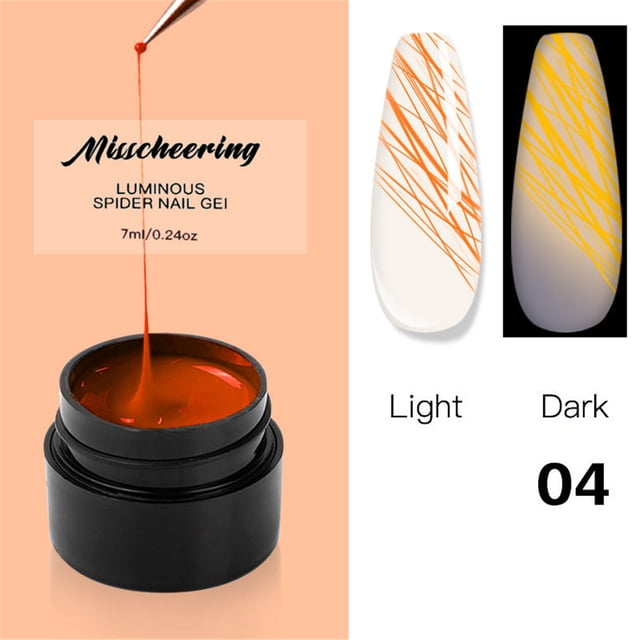 Uñas postizas a presión, regalos para mujeres, pegamento luminoso cepillado, pintura para uñas, fototerapia elástica, pegamento Spider, 8 ml, gancho de rodillo