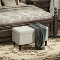 thumbnail image 2 of HOMCOM Storage Ottoman, Linen Fabric End of Bed Bench, Beige, 2 of 10