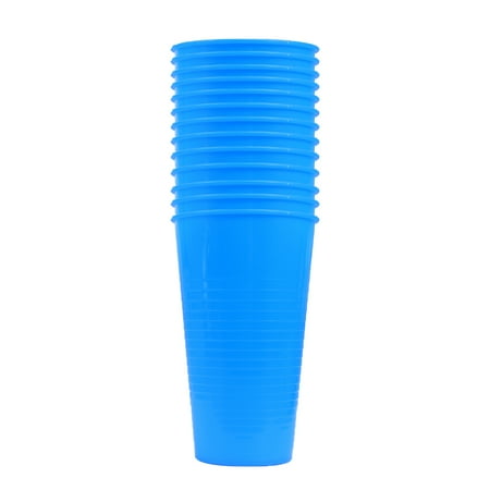 

NUOLUX 12pcs Plastic Drinking Cups Reusable Holiday Party Tableware Beverage Juice Cups Party Supplies (Blue)