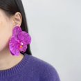 thumbnail image 3 of Boho 3D Flower Dangle Earrings for Women Exaggerated Large Butterfly Orchid Floral Statement Charms Drop Lightweight Elegant Dangling Wedding Birthday Beach Jewelry Gifts, 3 of 5