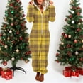 thumbnail image 2 of Women's Long Sleeve Hooded Jumpsuit Pajamas Romper Sleepwear Loose Fit Floral Print Fleece Lined Warm Winter Loungewear Casual Home Wear Sleepwear Set Fashion Gift for Women, 2 of 9