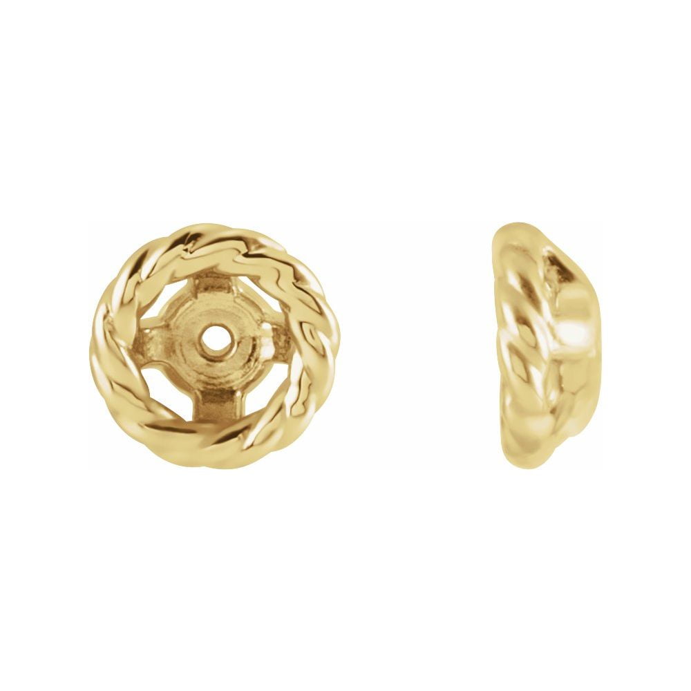 Diamond2Deal 14k Yellow Gold Rope Earring Jackets for Womens