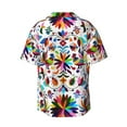 thumbnail image 2 of Daiia Mexican Bright Style Men's Linen Shirts Short Sleeve Casual Shirts Button Down Shirt for Men Beach Summer Wedding Shirt-4X-Large, 2 of 7
