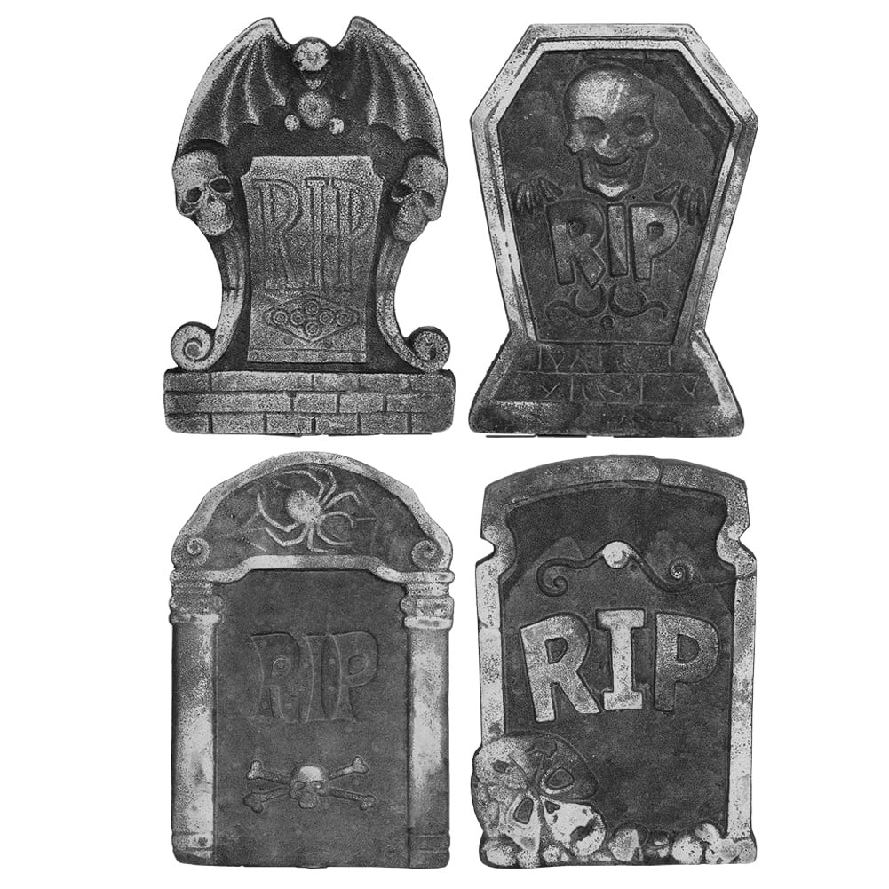 4Pcs Funny Foam Tombstones Gravestone Graveyard Haunted House