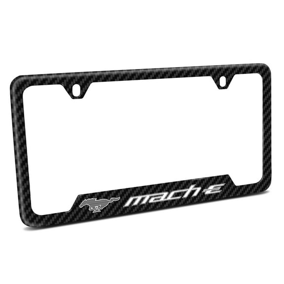 iPick Image for Ford Mustang Mach-E Black Carbon Fiber Texture ABS Plastic 50 States License Plate Frame, Official Licensed