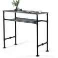 thumbnail image 4 of Diwhy Bar Table Height 40.2" Two-Layer Table with Black Pipe Frame Rectangular Pub Table for Indoor & Outdoor Use, Marbling Pattern Iron Table top, Coffee Table, Black, 4 of 9