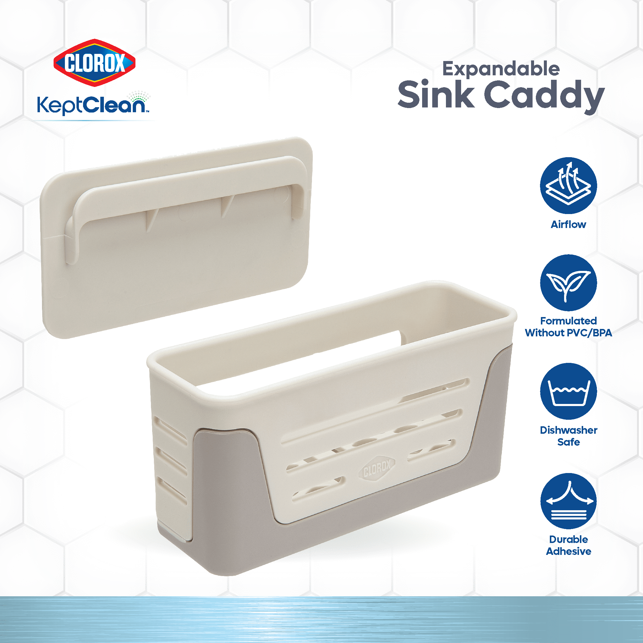 Clorox Expandable Sink Caddy, Best Used for Kitchen Organization and Accessibility