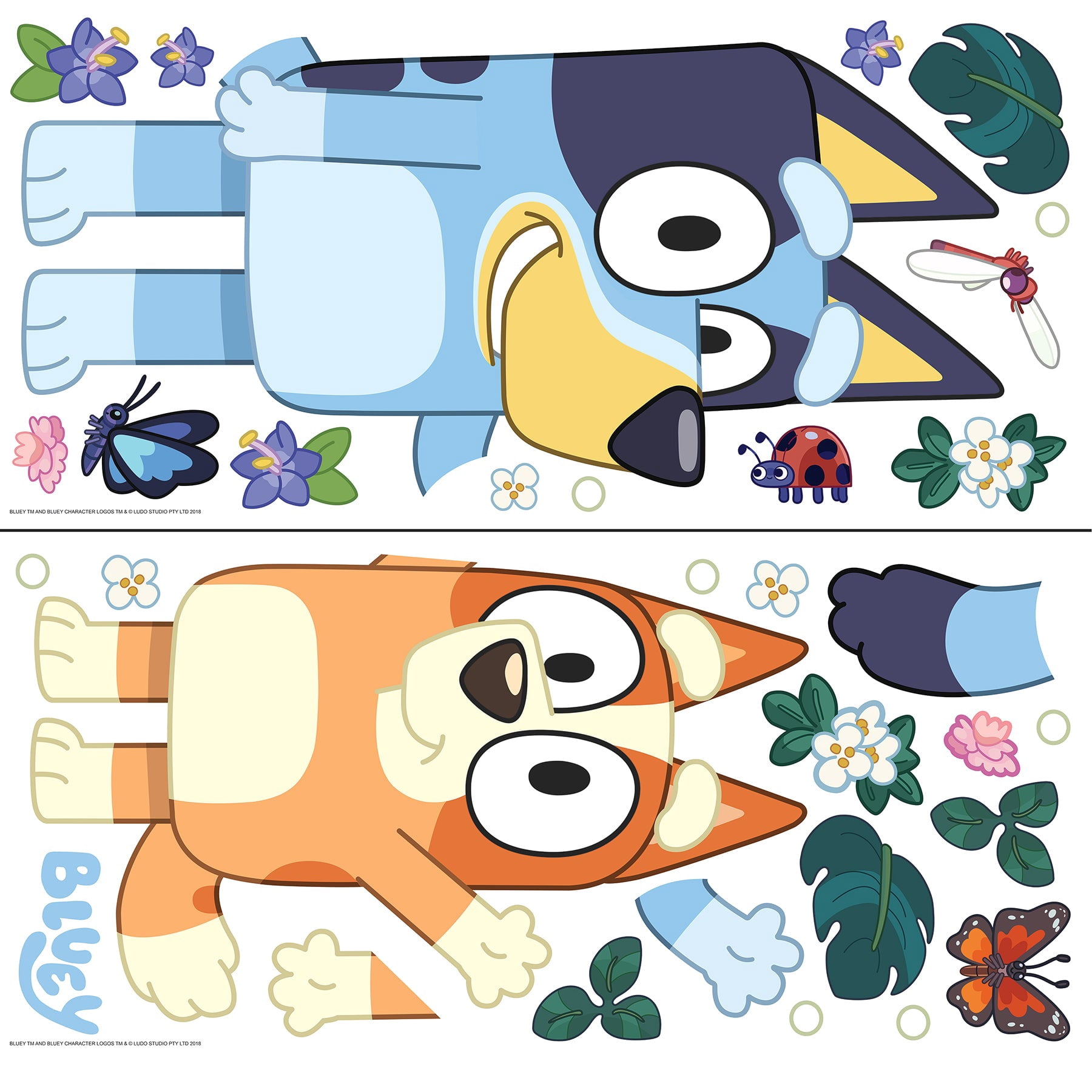 Bluey & Bingo Character Blue Wall Decals