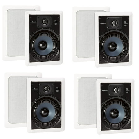 Polk Audio RC65i 2 Way In Wall Speakers - 4 Pack (White)
