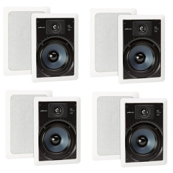 Polk Audio RC65i 2 Way In Wall Speakers - 4 Pack (White)
