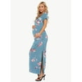 thumbnail image 2 of Women's Short Sleeve Maternity Dresses Clothes Split Pregnancy Maxi Dresses, 2 of 5