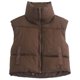 thumbnail image 3 of Moda mujer invierno cálido chaleco corto sin mangas cuello alto doble cara ligero globo chaleco agradable a la piel Daliy Wear, 3 of 5