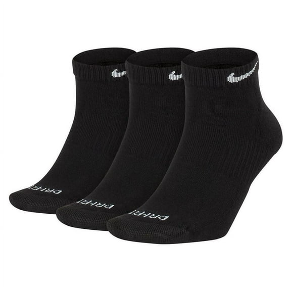 Nike Everyday Plus Cushion Low Socks 3-Pair Pack Black/White LG (US Men's Shoe 8-12, Women's Shoe 10-13)