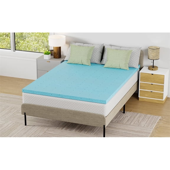 Dkelincs 2 inch Cooling Memory Foam Mattress Topper, Gel Infused Soft Mattress Topper for Back Pain Pressure Relief, Ventilated, CertiPUR-US Certified, Full Size