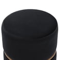 thumbnail image 6 of Duhome Round Ottoman Footstools Velvet Vanity Stool Furry Makeup Stool for Bedroom Living Room Decorative Padded Small Bench, Black and Gold, 6 of 7