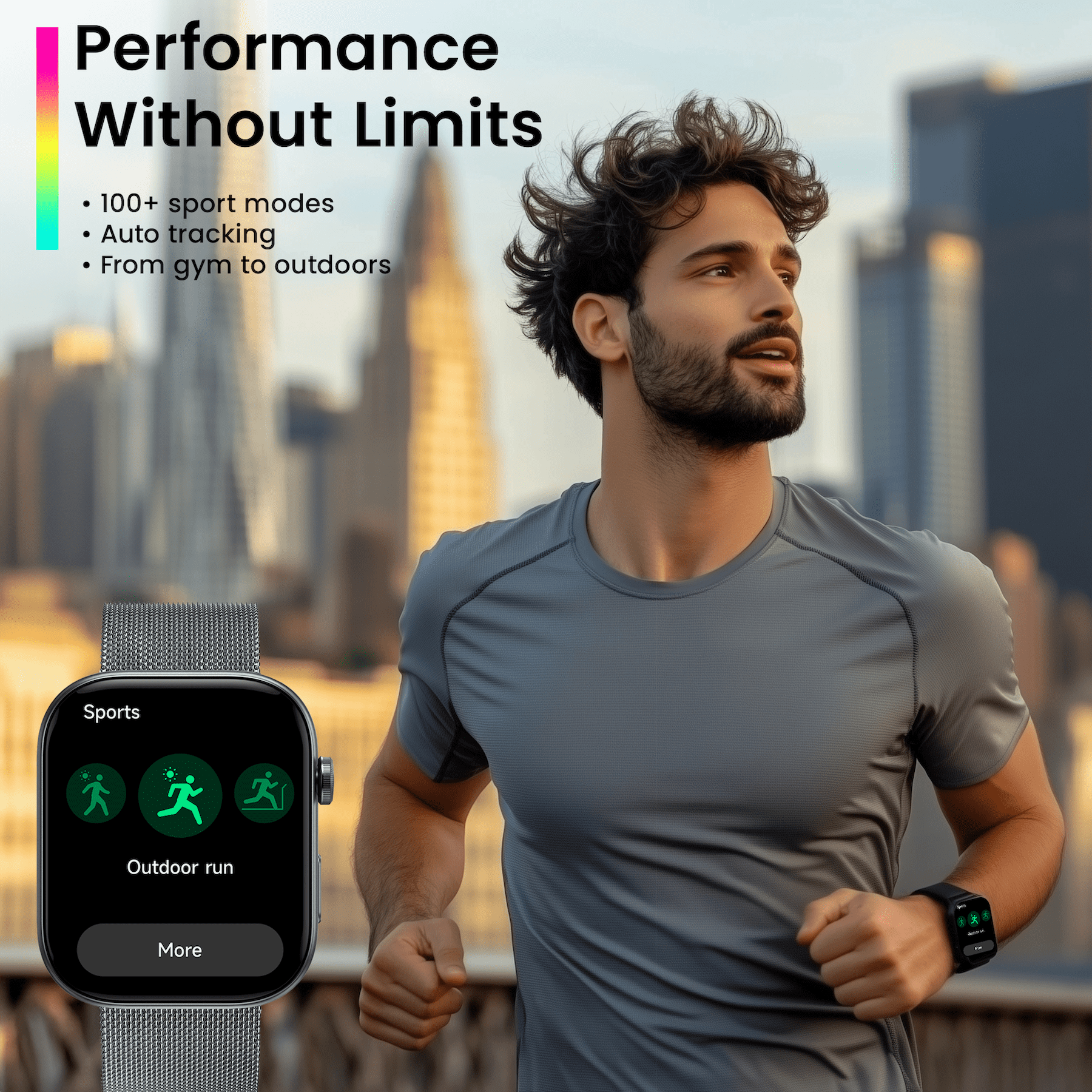 MiracoRun Smart Watch for Men, 1.99" AMOLED Display, Bluetooth Calls & Texts, 3ATM Water-Resistant, 14 Days Battery Life