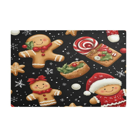 Christmas Gingerbread Men Coffee Machine Mat Kitchen Dish Drying Matst Absorbent Water 11.8''x17.7''