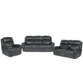 thumbnail image 6 of Sunset Trading Luxe 3-Piece Leather Reclining Living Room Set in Gray, 6 of 8