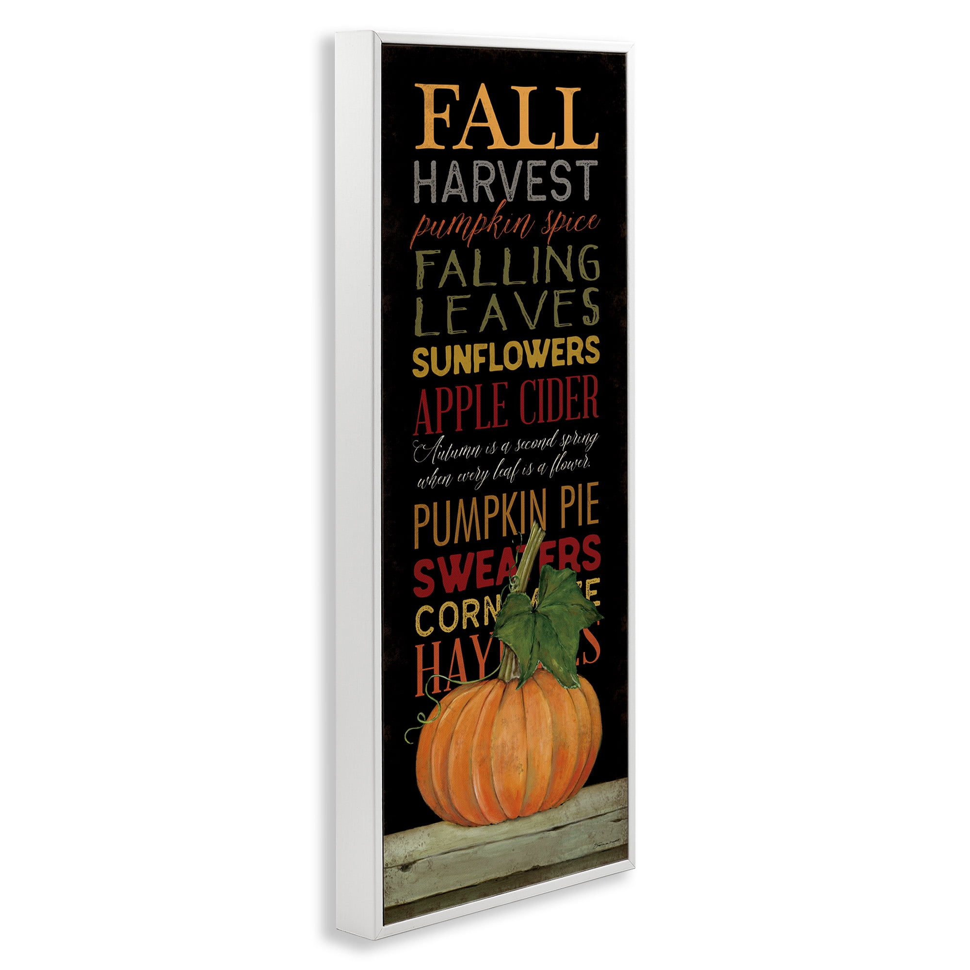 Stupell Industries Fall Harvest Autumn Seasonal Holiday Painting White Framed Art Print Wall Art, 13 x 30