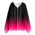 thumbnail image 4 of Siilsaa Womens Jacket Women's Zip up Sweatshirt Jacket Stand Collar Hoodless Running Sweatshirt with Pockets Hot Pink,XL, 4 of 4