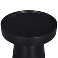 thumbnail image 4 of Side End Table- 16 Inch Raised Edge Round Top- Flared Base- Black Wood, 4 of 5
