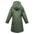 thumbnail image 5 of Women's Quilted Jacket Zipper Up Hooded Long Lightweight Padding Down Coat (Green S), 5 of 6
