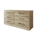 thumbnail image 5 of Castle Place Minimalist 6 Drawer Wooden Dresser, Light Oak, 5 of 7