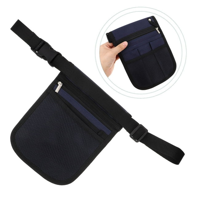 HEALEEP Nurse Waist Bag for Medical Use Navy Oxford Cloth Multi-Functional Organizer 1Set