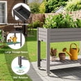 thumbnail image 7 of Nihsuao Elevated Mobile Raised Garden Bed with Storage Shelf & Lockable Wheels, Weather-Resistant HDPE Planter Table for Patio, Herb & Vegetable Growing, Gray, 7 of 7