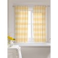 thumbnail image 3 of Yellow Orange Gingham Tier Curtains 45 Inch Length,Sheer Curtains for Bedroom Living Room Farmhouse Buffalo Plaid Checkered Short Kitchen Curtains Drapes for Small Half Window 27.5"x45" 2 Panels, 3 of 7