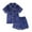 Dark Blue, variant on SILVERCELL 4T-14T Unisex Girls Boys Satin Pajamas Set 2Pcs Short Sleeve Sleepwear Silk Button-Down PJs Sets Nightwear Loungewear Gifts For Teens Kids