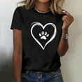 thumbnail image 4 of PNTUTB Women's Summer Fashion Dog Paw Heart Print Casual Crew Neck Short Sleeve Pullover Loose Comfortable Tops, 4 of 6